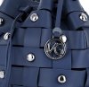 Vittoria Gotti Modna Torebka Skórzana Unikatowy Shopper Made in Italy Granatowa